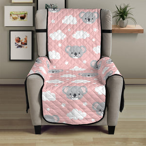 Koala Bear And Cloud Pattern Print Armchair Protector