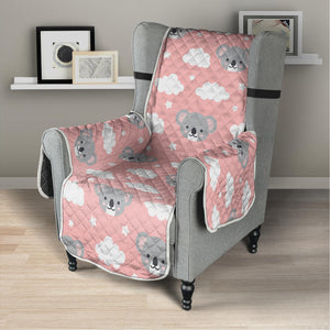 Koala Bear And Cloud Pattern Print Armchair Protector