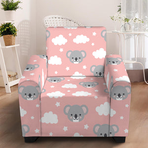 Koala Bear And Cloud Pattern Print Armchair Slipcover