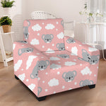 Koala Bear And Cloud Pattern Print Armchair Slipcover