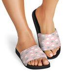 Koala Bear And Cloud Pattern Print Black Slide Sandals