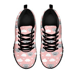 Koala Bear And Cloud Pattern Print Black Sneakers