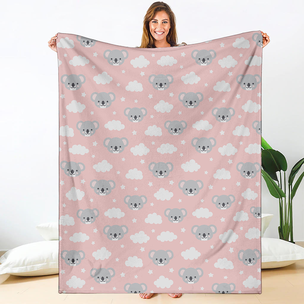 Koala Bear And Cloud Pattern Print Blanket