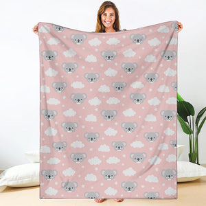 Koala Bear And Cloud Pattern Print Blanket