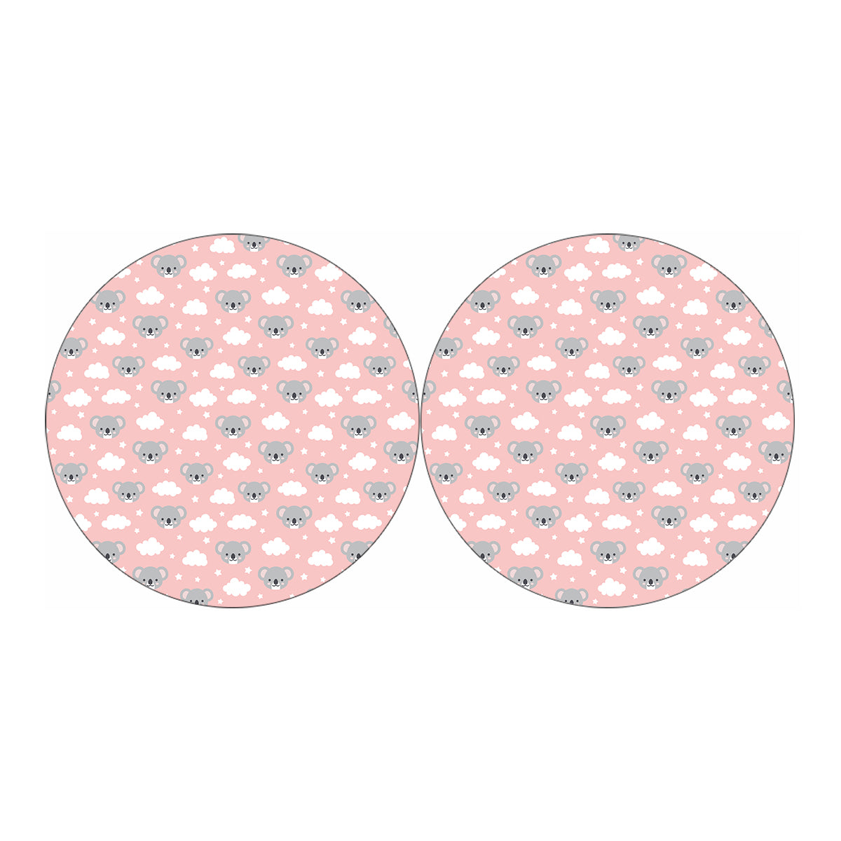 Koala Bear And Cloud Pattern Print Car Coasters