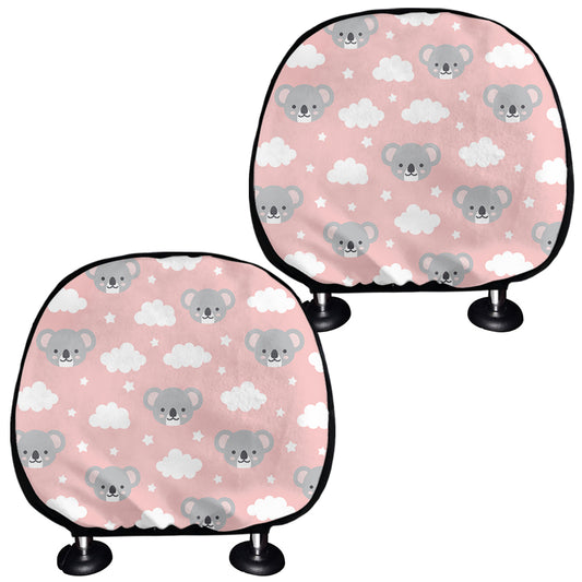 Koala Bear And Cloud Pattern Print Car Headrest Covers