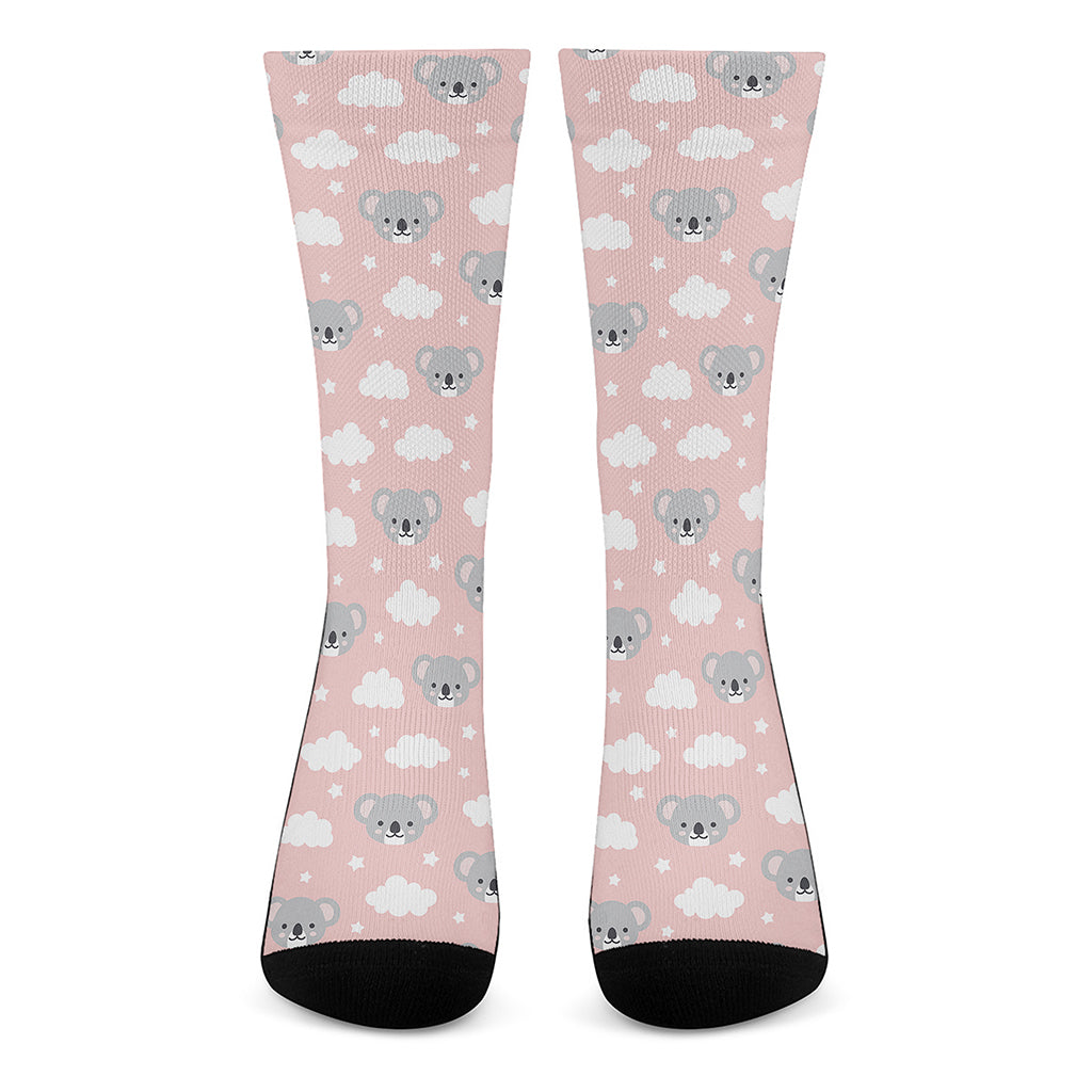 Koala Bear And Cloud Pattern Print Crew Socks