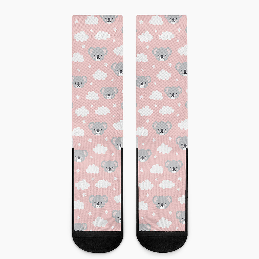 Koala Bear And Cloud Pattern Print Crew Socks