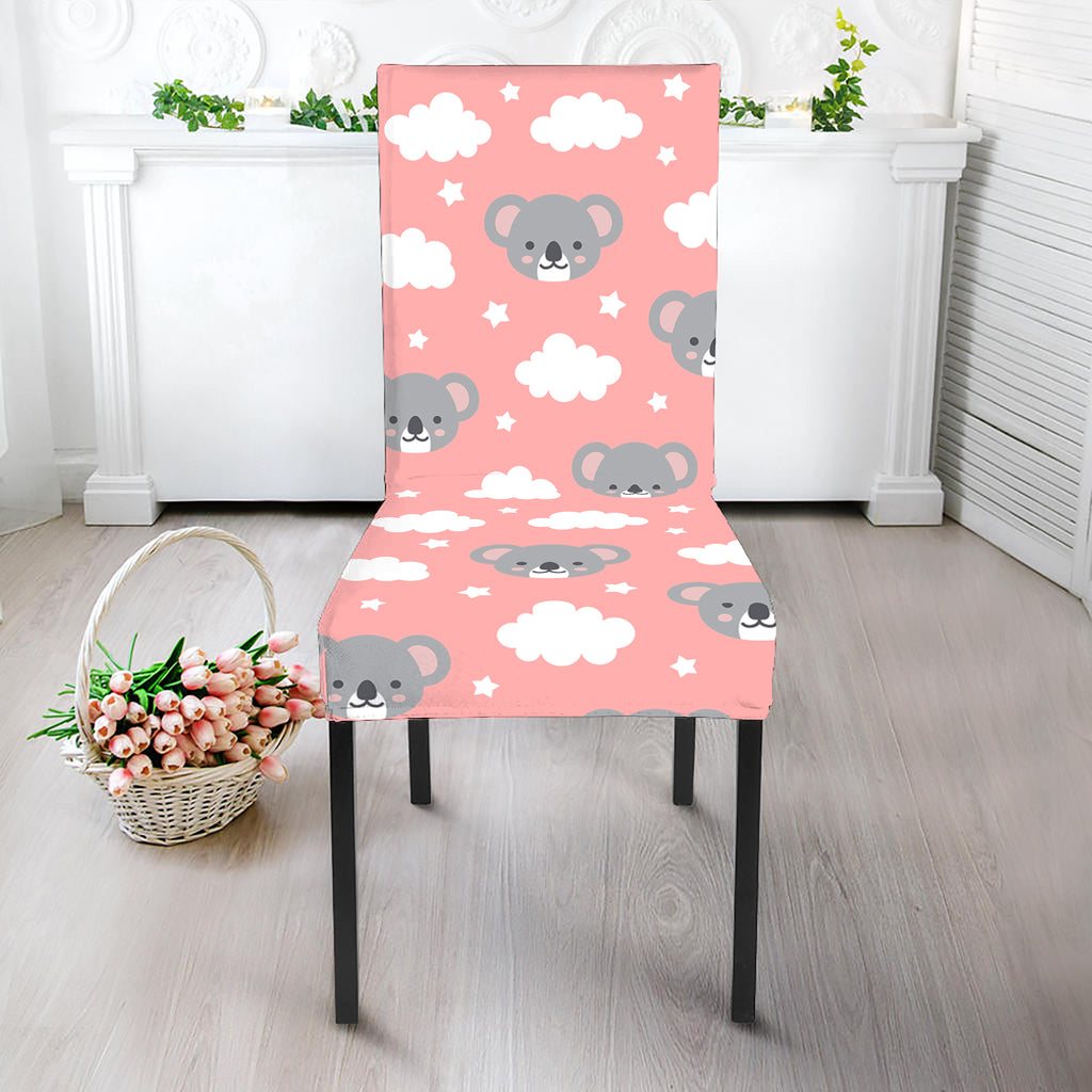 Koala Bear And Cloud Pattern Print Dining Chair Slipcover