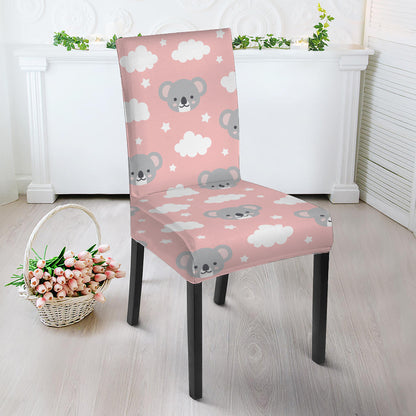 Koala Bear And Cloud Pattern Print Dining Chair Slipcover