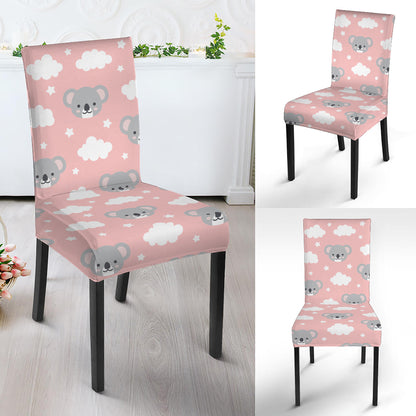 Koala Bear And Cloud Pattern Print Dining Chair Slipcover