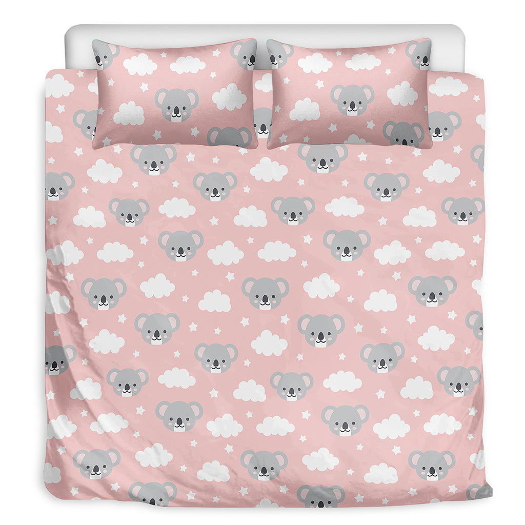 Koala Bear And Cloud Pattern Print Duvet Cover Bedding Set