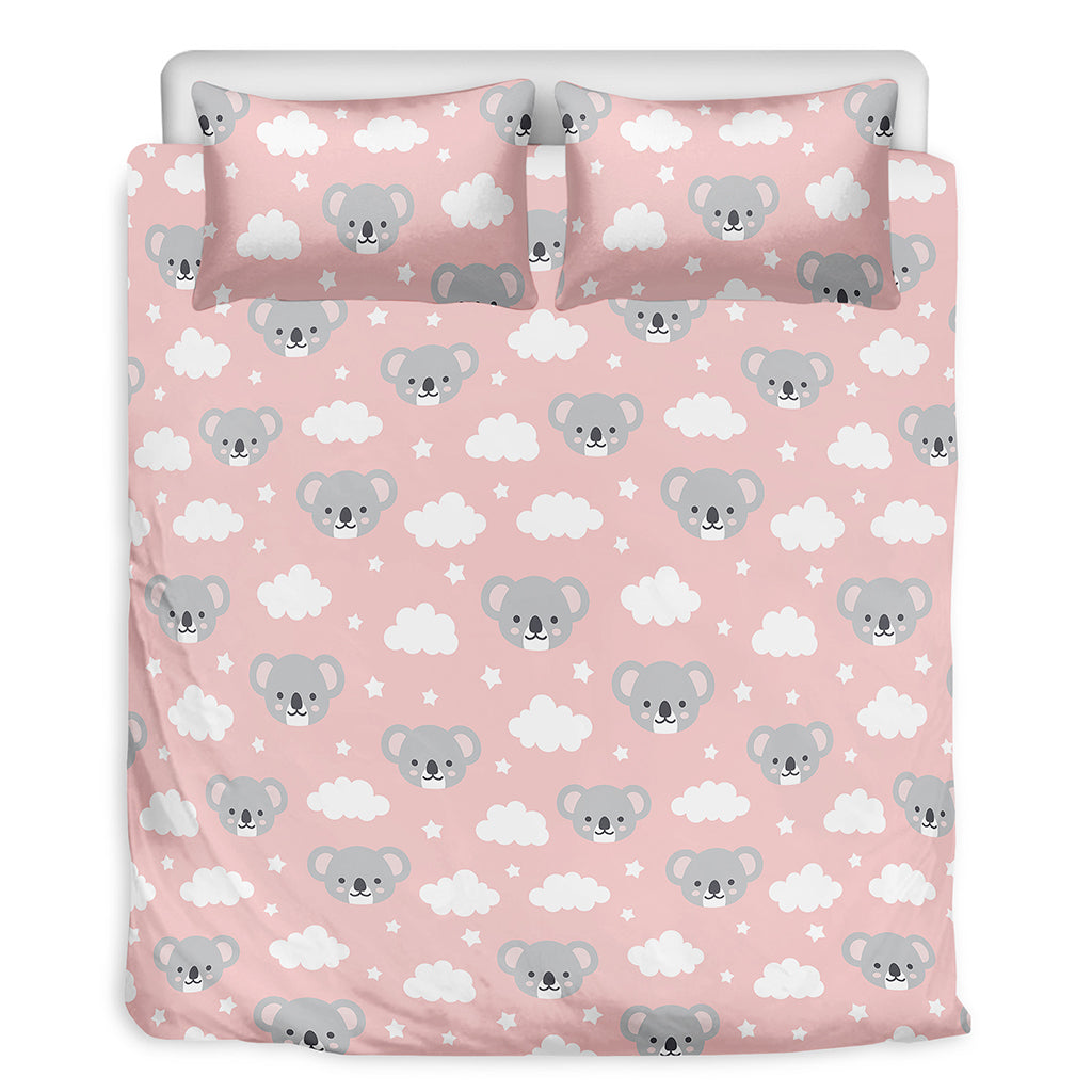 Koala Bear And Cloud Pattern Print Duvet Cover Bedding Set