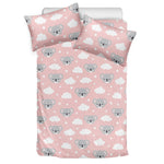 Koala Bear And Cloud Pattern Print Duvet Cover Bedding Set