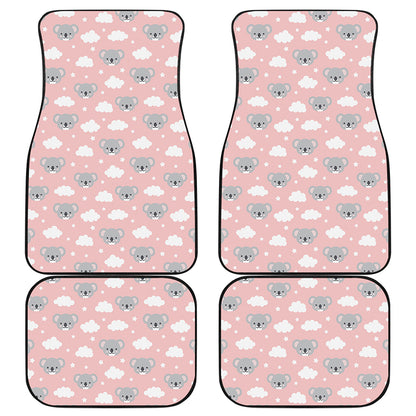 Koala Bear And Cloud Pattern Print Front and Back Car Floor Mats