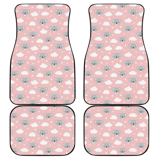 Koala Bear And Cloud Pattern Print Front and Back Car Floor Mats