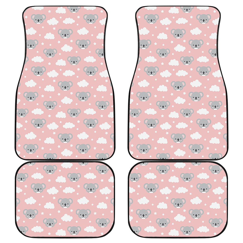 Koala Bear And Cloud Pattern Print Front and Back Car Floor Mats