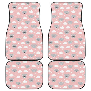 Koala Bear And Cloud Pattern Print Front and Back Car Floor Mats