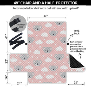 Koala Bear And Cloud Pattern Print Half Sofa Protector