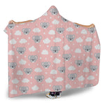 Koala Bear And Cloud Pattern Print Hooded Blanket