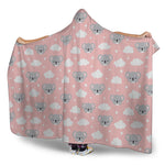 Koala Bear And Cloud Pattern Print Hooded Blanket