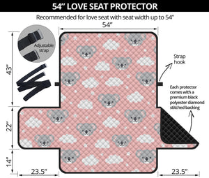 Koala Bear And Cloud Pattern Print Loveseat Protector