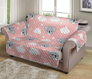 Koala Bear And Cloud Pattern Print Loveseat Protector