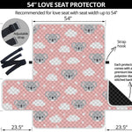 Koala Bear And Cloud Pattern Print Loveseat Protector