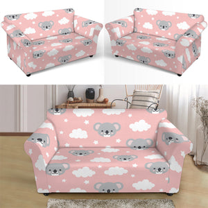 Koala Bear And Cloud Pattern Print Loveseat Slipcover