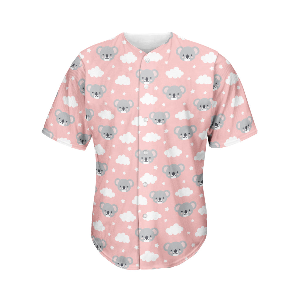 Koala Bear And Cloud Pattern Print Men's Baseball Jersey