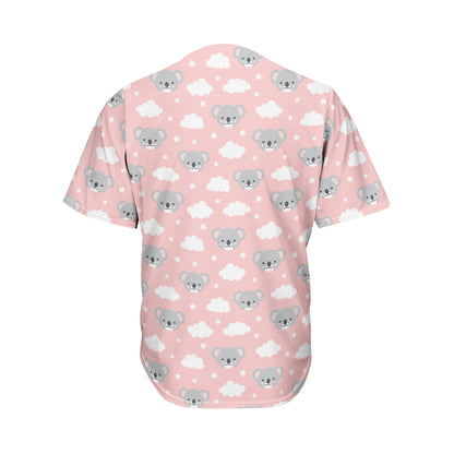 Koala Bear And Cloud Pattern Print Men's Baseball Jersey