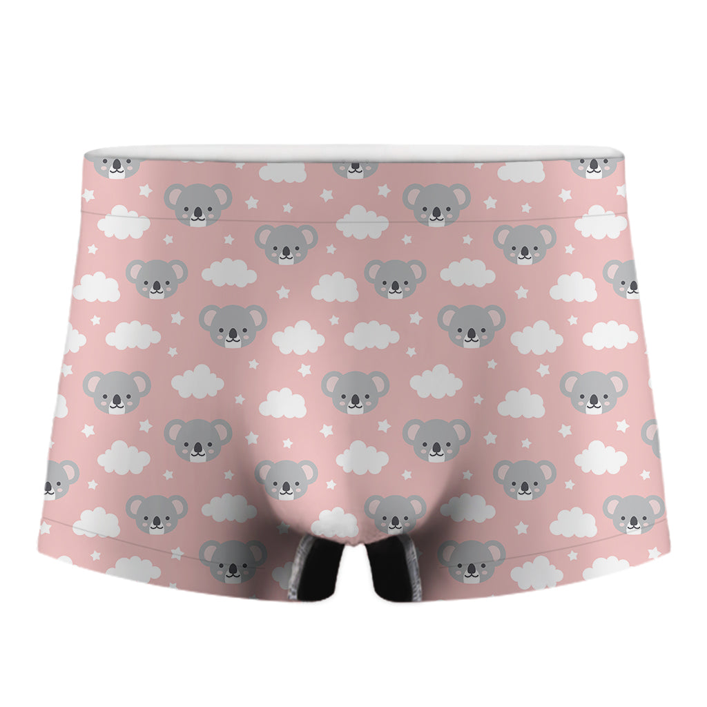 Koala Bear And Cloud Pattern Print Men's Boxer Briefs