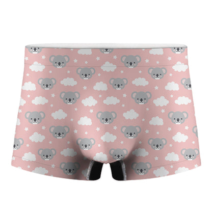 Koala Bear And Cloud Pattern Print Men's Boxer Briefs