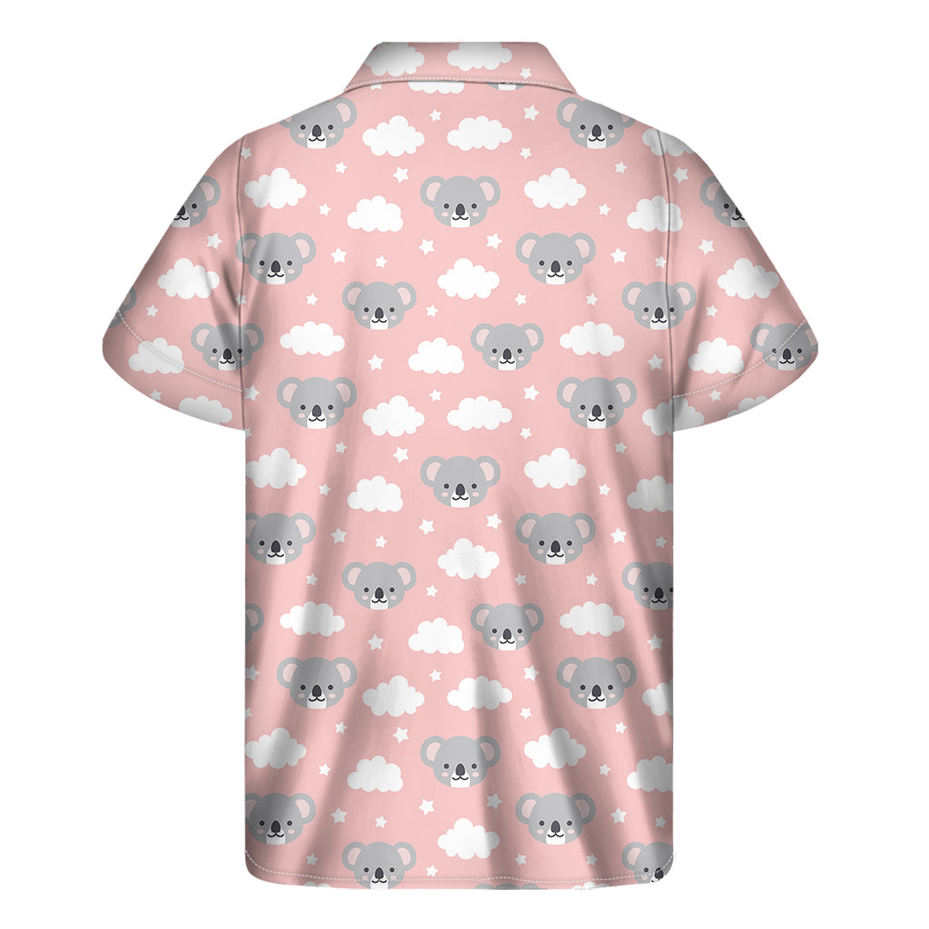 Koala Bear And Cloud Pattern Print Men's Short Sleeve Shirt