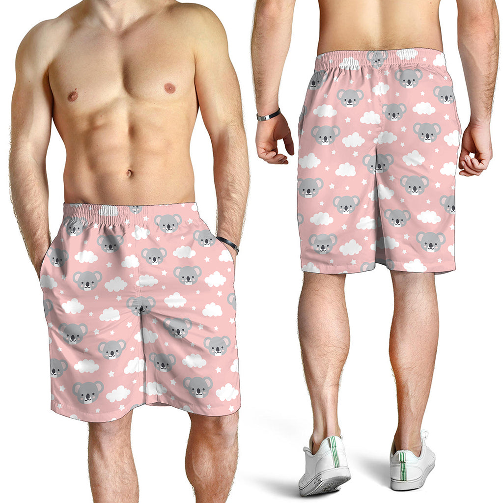 Koala Bear And Cloud Pattern Print Men's Shorts