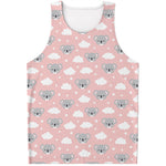 Koala Bear And Cloud Pattern Print Men's Tank Top