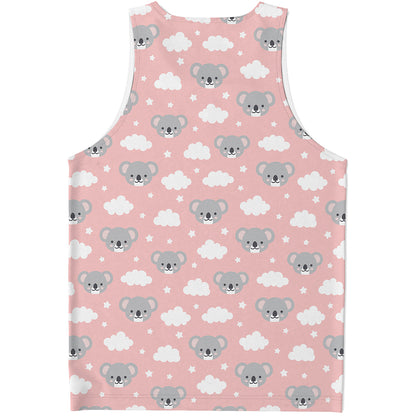 Koala Bear And Cloud Pattern Print Men's Tank Top
