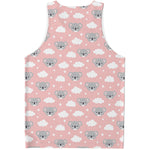 Koala Bear And Cloud Pattern Print Men's Tank Top