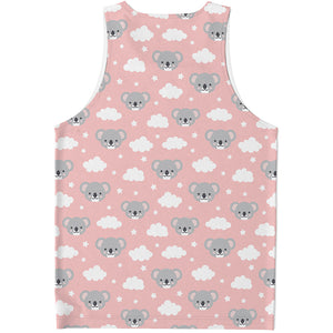 Koala Bear And Cloud Pattern Print Men's Tank Top