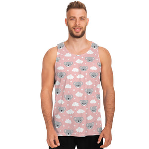 Koala Bear And Cloud Pattern Print Men's Tank Top