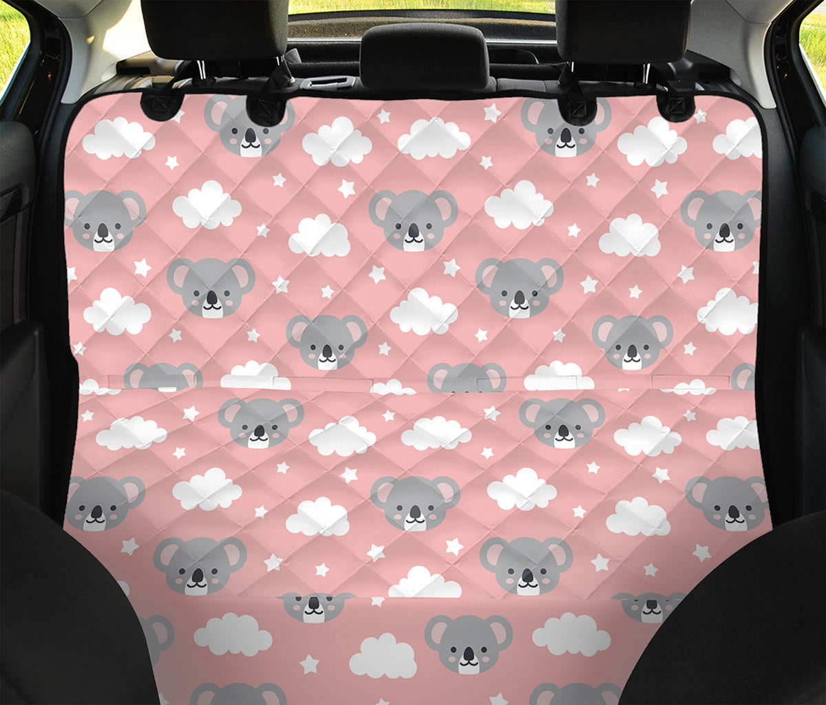 Koala Bear And Cloud Pattern Print Pet Car Back Seat Cover