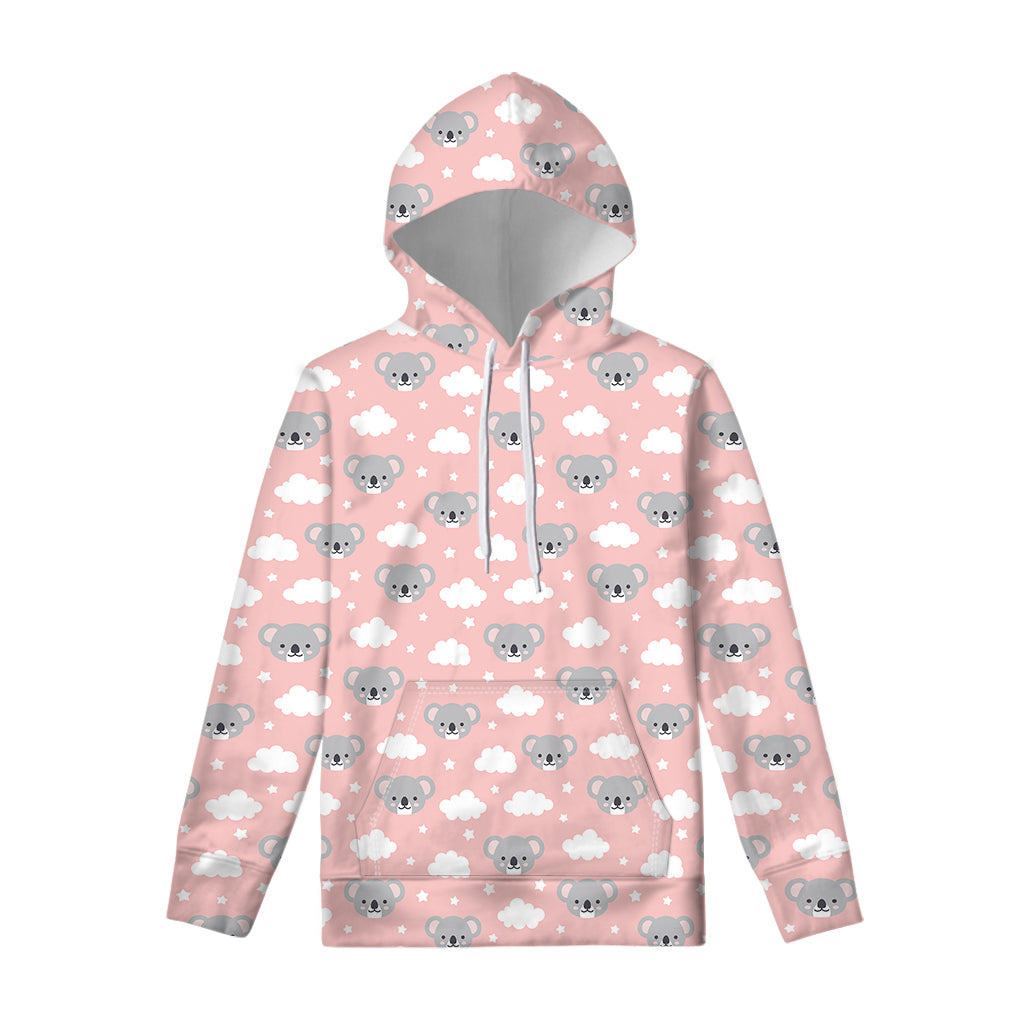 Koala Bear And Cloud Pattern Print Pullover Hoodie
