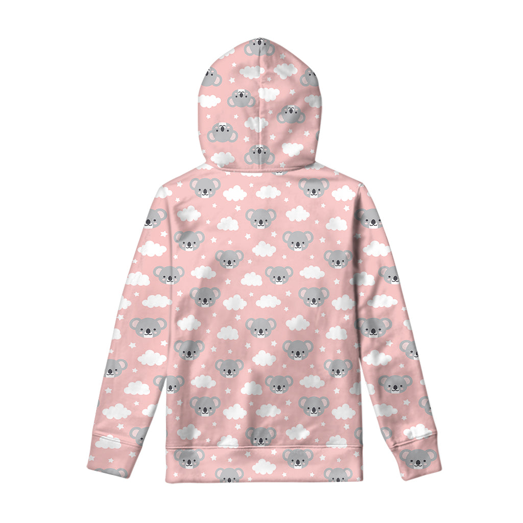Koala Bear And Cloud Pattern Print Pullover Hoodie