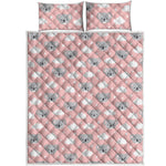 Koala Bear And Cloud Pattern Print Quilt Bed Set