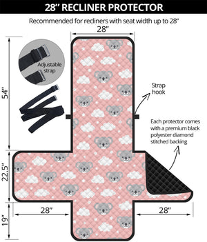 Koala Bear And Cloud Pattern Print Recliner Protector