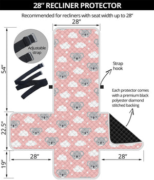 Koala Bear And Cloud Pattern Print Recliner Protector