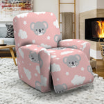 Koala Bear And Cloud Pattern Print Recliner Slipcover