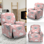 Koala Bear And Cloud Pattern Print Recliner Slipcover