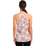 Koala Bear And Cloud Pattern Print Women's Racerback Tank Top