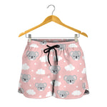 Koala Bear And Cloud Pattern Print Women's Shorts